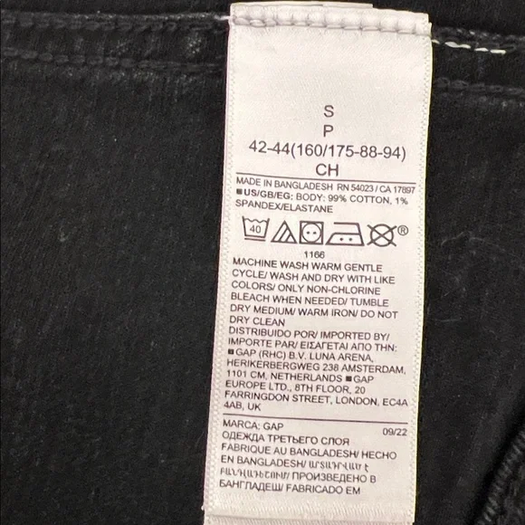 GAP Black Denim Puff Sleeve Jean Jacket - Picture 7 of 8